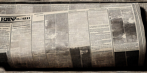 Texture of old vintage newspaper; old fashionable background.