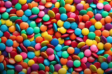 Fototapeta na wymiar Background of colorful candies. Generative AI.