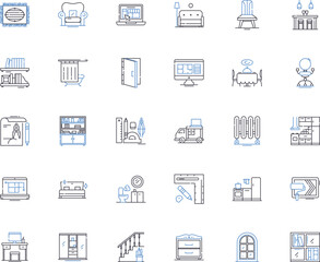 Culinary arts line icons collection. Flavor, Cuisine, Culinary, Gourmet, Ingredients, Recipe, Presentation vector and linear illustration. Gastronomy,Savory,Sweet outline signs set