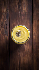 Fresh Jackfruit Smoothie on a Rustic Wooden Table