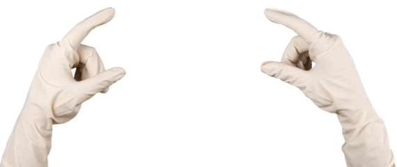 Hands in Gloves Holding Something