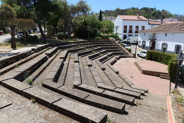 Jabugo, Huelva, Spain, April 13, 2023: Small auditorium of the village of Jabugo, Huelva, Spain