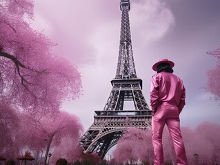 michael jackson in paris in front of the eifeltower