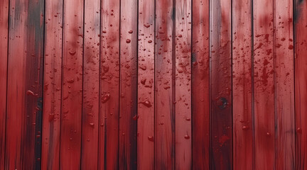 Red with splattered blood wooden planks background. Wooden texture. Red wood texture. Wood plank background, Generative AI