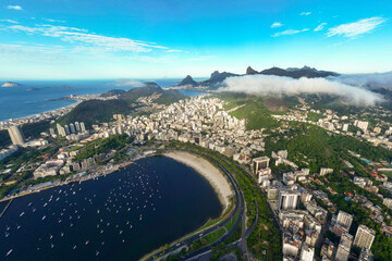 Aerial View of Rio de Janeiro City With Mountains and Guanabara Bay