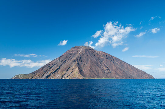 Volcano on Stromboli / The volcanic island of Stromboli, one of the Aeolian Islands, Italy.