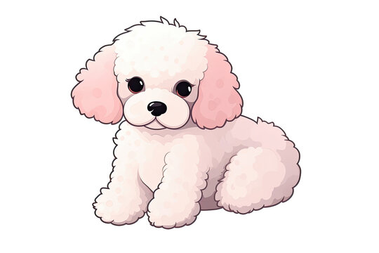 Baby Poodle Dog Sticker On Isolated Transparent Background, Png, Logo. Generative AI 