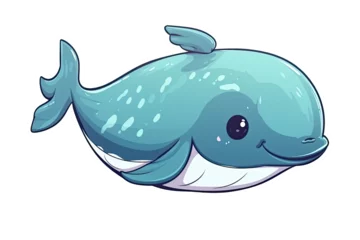 Kussenhoes Baby Whale Sticker On Isolated Transparent Background, Png, Logo. Generative AI  © Ян Заболотний