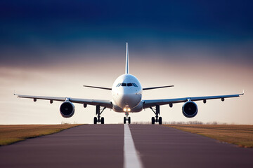 Fototapeta na wymiar Airbus on runway , AI Generative