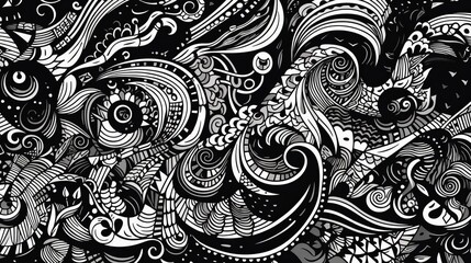 Abstract line doodle shape. Generative AI
