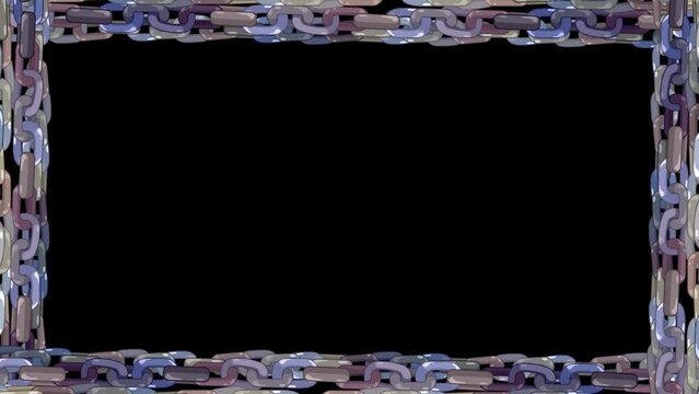 Metal chain animated frame.
Isolated on alpha channel background.