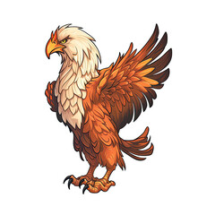 Griffin Sticker On Isolated Transparent Background, Png, Logo. Generative AI 
