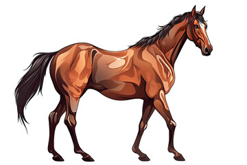 Horse Sticker On Isolated Transparent Background, Png, Logo. Generative AI 