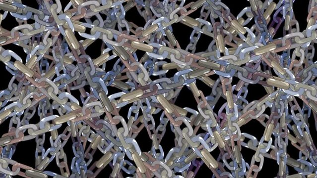 Animated chains. A lot of chains animated on alpha channel background.