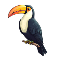 Toucan Bird Sticker On Isolated Tansparent Background, Png, Logo. Generative AI