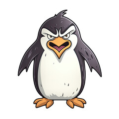 Angry Penguin Sticker On Isolated Transparent Background, Png, Logo. Generative AI