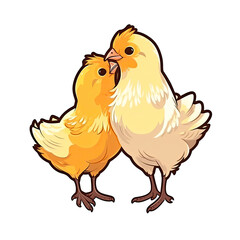 Kiss Chicken Sticker On Isolated Transparent Background, Png, Logo. Generative AI