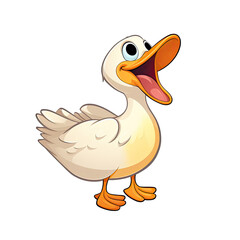 Laughing Duck Sticker On Isolated Transparent Background, Png, Logo. Generative AI