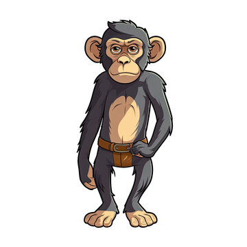 Interest Monkey Sticker On Isolated Transparent Background, Png, Logo. Generative AI
