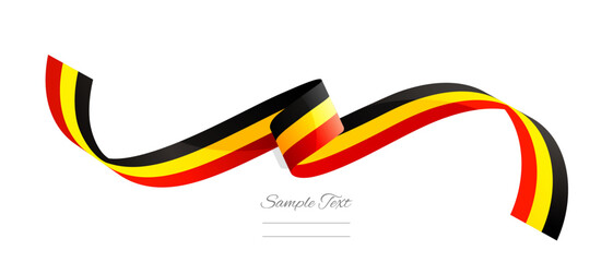 Belgian flag ribbon vector illustration. Belgium flag ribbon on abstract isolated on white color background