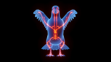 Obraz premium 3d illustration of a pigeon's cardiovascular system