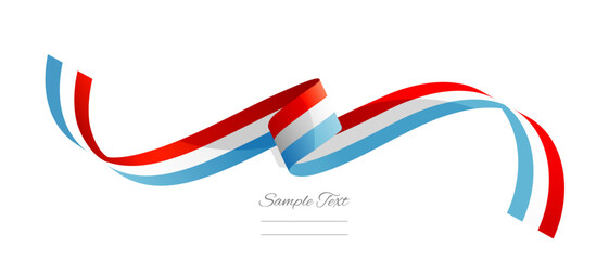 Luxembourger flag ribbon vector illustration. Luxembourg flag ribbon on abstract isolated on white color background