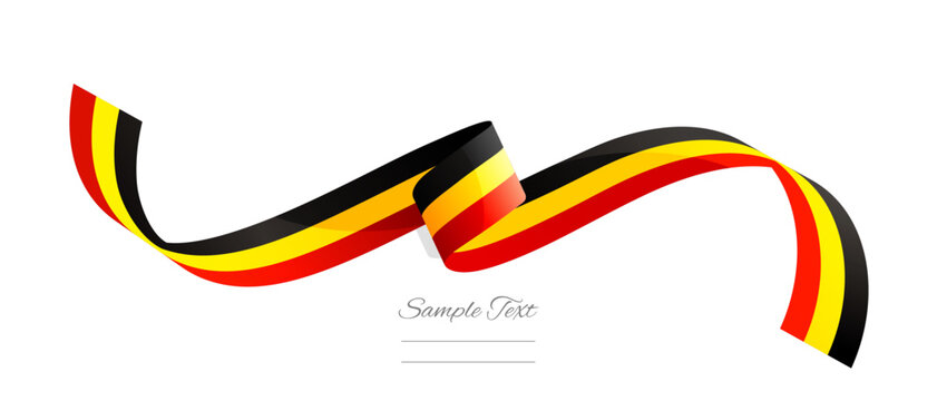 Belgian flag ribbon vector illustration. Belgium flag ribbon on abstract isolated on white color background