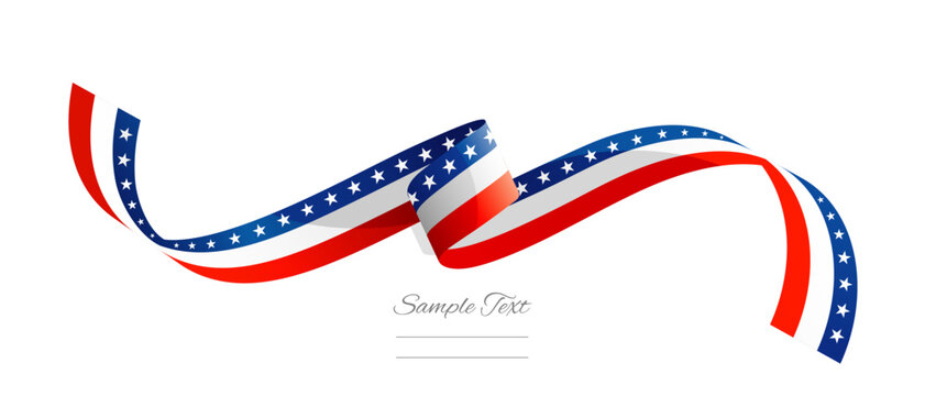American flag ribbon vector illustration. USA flag ribbon on abstract isolated on white color background