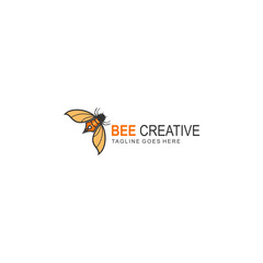
A logo combination of pen with bee.Creative symbol