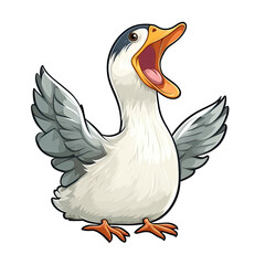 Shouting Duck Sticker On Isolated Transparent Background, Png, Logo. Generative AI