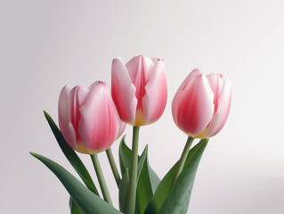 Pink tulips spring flower background Symbols of love for Happy Women's