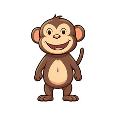 Smile Monkey Sticker On Isolated Transparent Background, Png, Logo. Generative AI