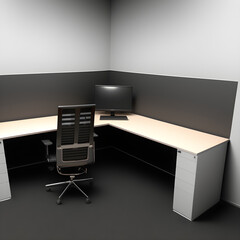 Empty workspace after layoff, AI