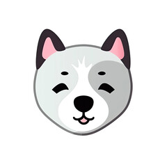 Fototapeta na wymiar Love Dog Face Sticker On Isolated Tansparent Background, Png, Logo. Generative AI