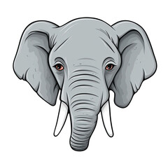 Miserable Elephant Face Sticker On Isolated Tansparent Background, Png, Logo. Generative AI