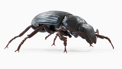 3d illustration of a black beetle