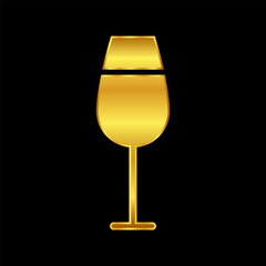 wine glasses icon in gold colored