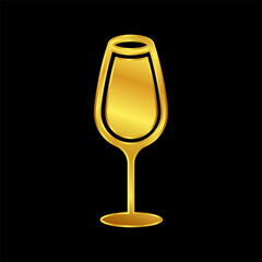 wine glasses icon in gold colored