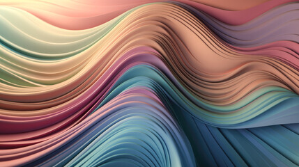 3d wave line Abstract Background, pastel color