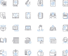Read line icons collection. Literature, Books, Knowledge, Stories, Pages, Fiction, Non-fiction vector and linear illustration. Imagery,Imagination,Novels outline signs set