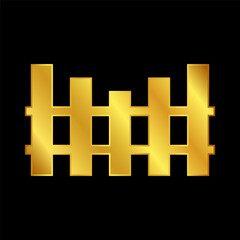 Obraz premium fence icon in gold colored