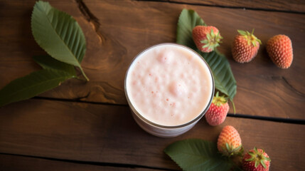 Fresh Lychee Smoothie on a Rustic Wooden Table