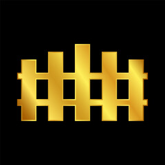 fence icon in gold colored