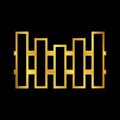 fence icon in gold colored