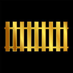 fence icon in gold colored