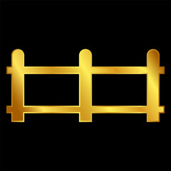 Fototapeta premium fence icon in gold colored
