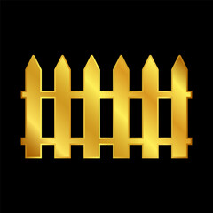 fence icon in gold colored