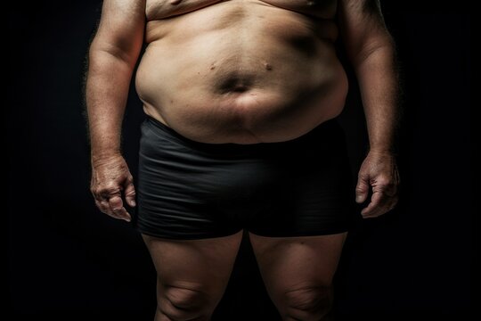 Photo of a stomach of overweight man 