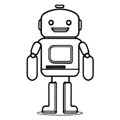 Fototapeta premium Robot logotype icon made with Generative AI