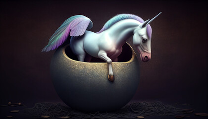 unicorn baby coming out breaking egg